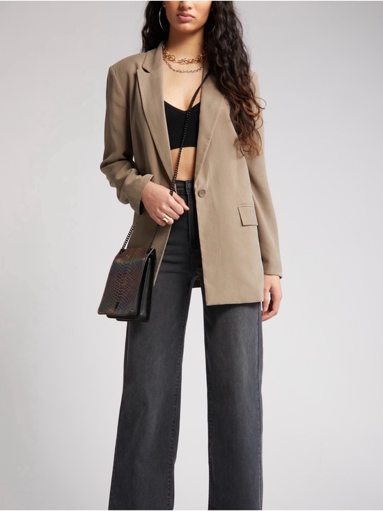 Open Edit Jackets & Blazers - Open Edit Brown Walnut Blazer